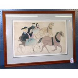 ARTIST PROOF AMISH FOLK COURTING LITHO