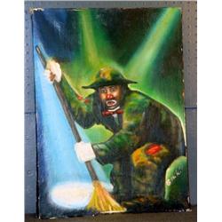 OIL ON CANVAS OF CLOWN BY BUKKI SMITH, MOUNT VERNO