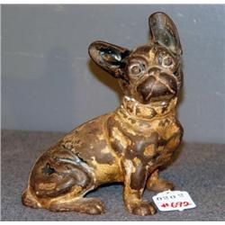 CAST IRON PUG DOG DOOR STOP