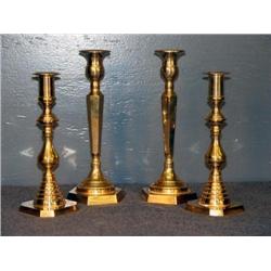 LT 4 BRASS CANDLESTICKS