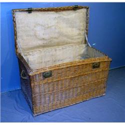 OLD WICKER TRUNK