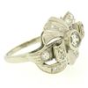 Image 3 : Vintage 14k White Gold 1.0 ctw Round Brilliant & Single Cut Diamond Cocktail Rin