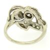 Image 4 : Vintage 14k White Gold 1.0 ctw Round Brilliant & Single Cut Diamond Cocktail Rin