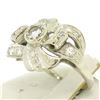 Image 6 : Vintage 14k White Gold 1.0 ctw Round Brilliant & Single Cut Diamond Cocktail Rin