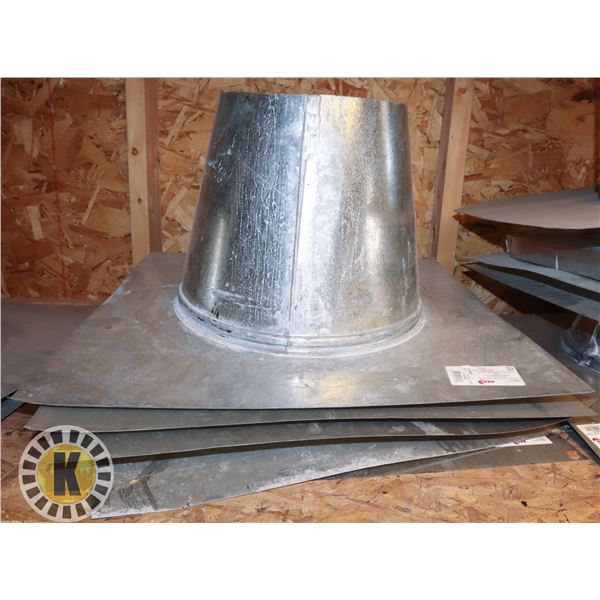 STACK OF ROOF VENT FLASHING FOR FLAT ROOFS