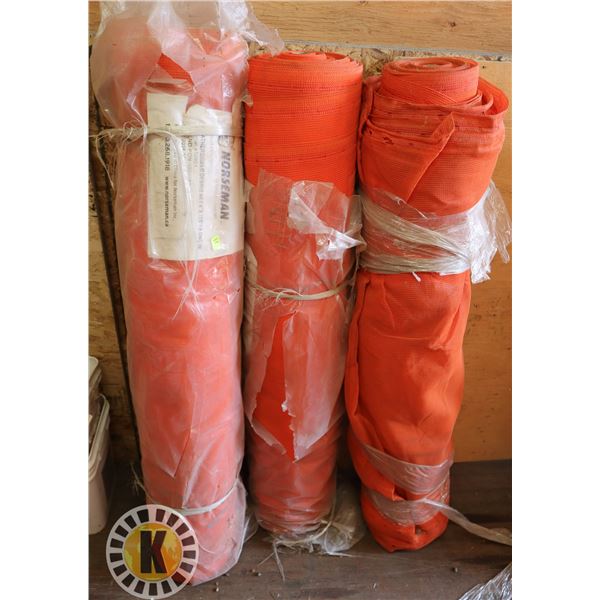 THREE ROLLS OF WEATHER SHIELD DEBRIS NETS