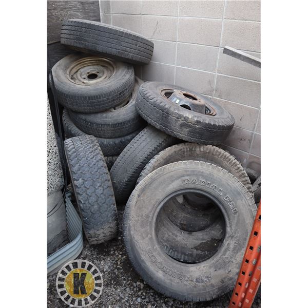 LARGE LOT OF ASSORTED TIRES