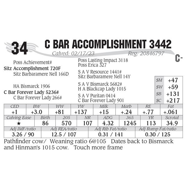 C Bar Accomplishment 3442