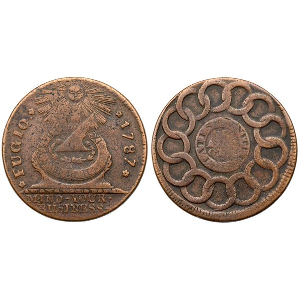 1787 Fugio Cent Newman 13-R R4 VF20