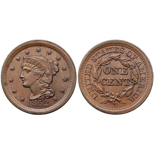 1852 N-12 R1 Repunched 18 MS60