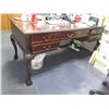 Image 2 : Wooden Desk w/ 5 Drawers & Cabriole Legs 64"x31"x30"H (Contents not included)
