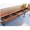 Image 8 : Wooden Table w/ 3 Drawers & Cabriole Legs 59"x21"x30"H