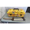 Image 1 : YELLOW TOOLBOX WITH CONTENTS AND 2 HATCHETS