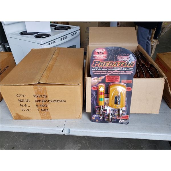 2 CASES OF 16 PREDATOR REMOTE PYRO LAUNCHER STARTER KITS - 32 KITS TOTAL