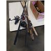 Image 2 : BUNDLE OF FISHING RODS AND REELS WITH BOX OF REELS