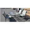 Image 1 : GLASSTOP PATIO TABLE AND 4 CHAIRS