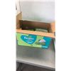 Image 2 : BOX OF PAMPERS WIPES AND 2 METAL AND WOOD GARDEN PLANTERS
