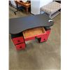 Image 2 : VINTAGE RED AND BLACK STUDENTS DESK