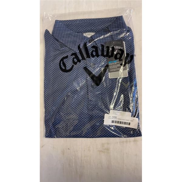 NEW CALLAWAY MENS GOLF SHIRT - SIZE MEDIUM, PEACOAT, RETAIL $89