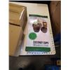 Image 2 : 12PK COCONUT CUPS W/ STRAWS AND 2  4PKS OF UNBREAKABLE MARGARRITA GLASSES