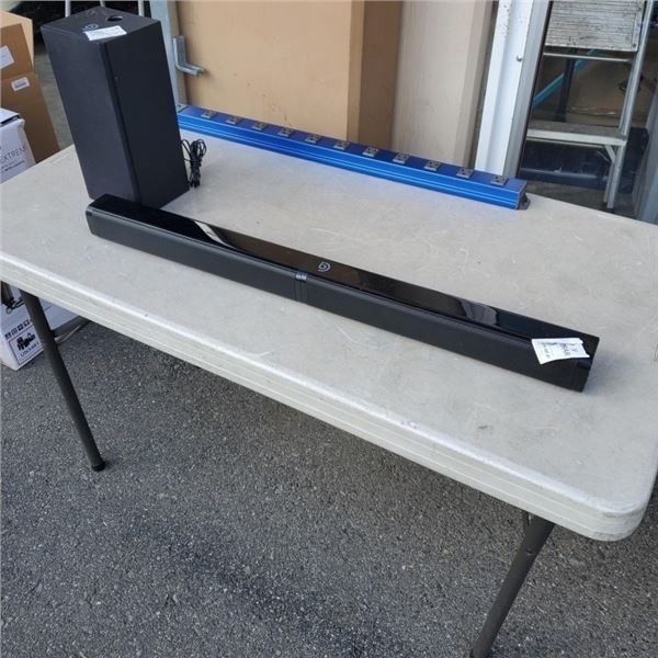 BOMAKER TAPIO V SOUNDBAR AND SUBWOOFER TESTED AND WORKING NO CORD RETAIL $150