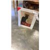 Image 2 : VINTAGE WIND IN THE WILLOWS BENTWOOD CHAIR BURL CLOCK  AND BLACK CAT PRINT