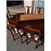Image 2 : VINTAGE DINING TABLE WITH 6 CHAIRS AND 2 LEAVES