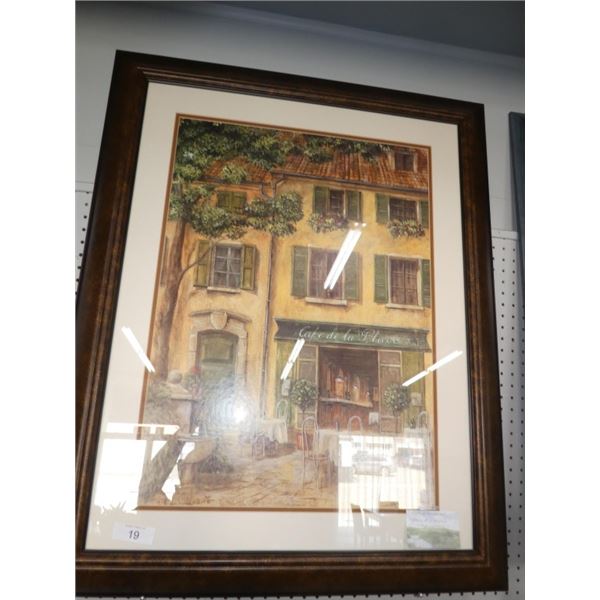 "Cafe de la Place" Fabrice de Villeneuve print