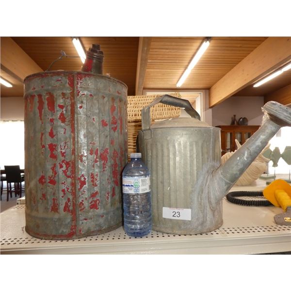 vintage watering can & oil can