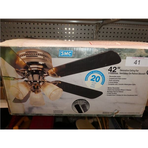 SMC 42" decorative ceiling fan in the box