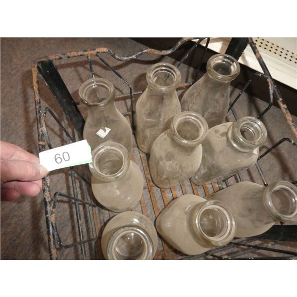 vintage glass milk bottles