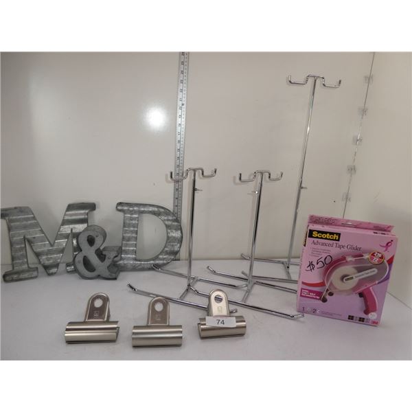 advanced tape glider, M&D letters, clips, stands
