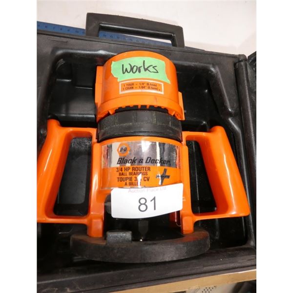 Black & Decker 3/4 hp router works