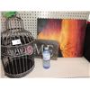 Image 1 : misc home decor, painting, signage,bird cage