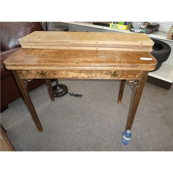 antique wooden table with 3 leaves