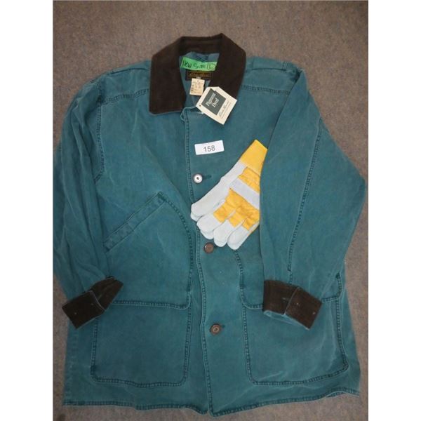 new Eddie Bauer L jacket & work gloves