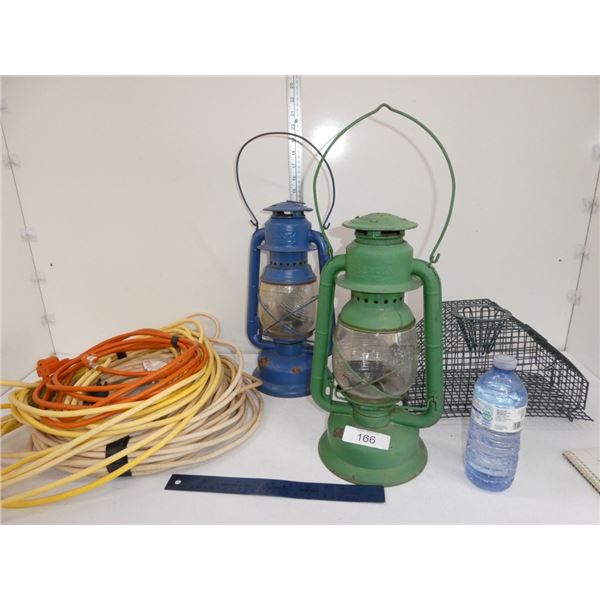 extension cords, lanterns, sports signage/flags