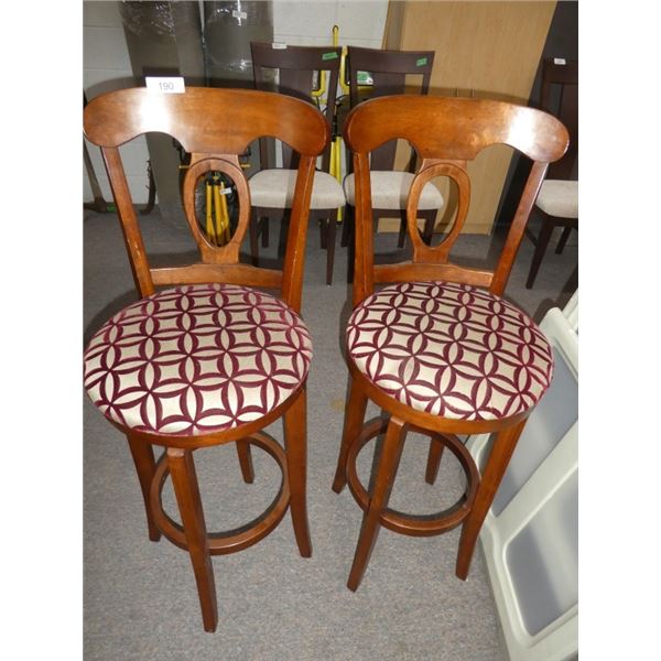 wooden swivel bar stools