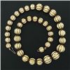 Image 5 : Vintage 14k Yellow Gold 16" Graduated Grooved 8.45-13.00mm Ball Bead Necklace