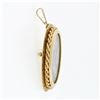Image 6 : Vintage 18k Gold Large Hand Painted Florentine Twisted Rope Frame Brooch Pendant