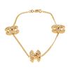 Image 1 : Chanel Gold Plated Brass CC Rhinestone Charm Bracelet