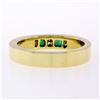 Image 7 : Unisex 18K Yellow Gold 0.33 ctw Princess Cut Diamond & Square Emerald Band Ring