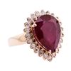 9.44 ctw Ruby And Diamond Ring - 14KT Rose Gold