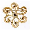 Image 2 : Vintage 14K Yellow Gold Cultured Pearl Detailed Textured Open Work Brooch Pin