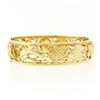 Image 1 : 14K Yellow Gold Open Detailed Textured Seashell Nautical Themed Bangle Bracelet