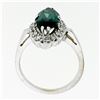 Image 8 : Vintage 14K White Gold 2.72 ctw Marquise Cut Green Tourmaline & Diamond Halo Rin