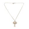 Image 2 : Chanel Silver-toned CC Flower Drop Necklace
