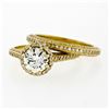 Image 6 : Tacori 18k Gold .79 ctw GIA Round Diamond Solitaire Engagement & Wedding Band Se