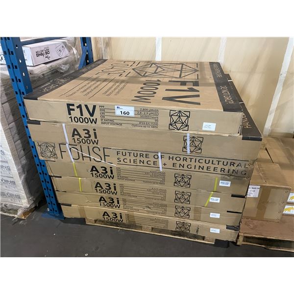 PALLET OF FOHSE A3I 1500W LED HYDROPONIC GROW LIGHTS & F1V 1000W LED HYDROPONIC GROW LIGHT