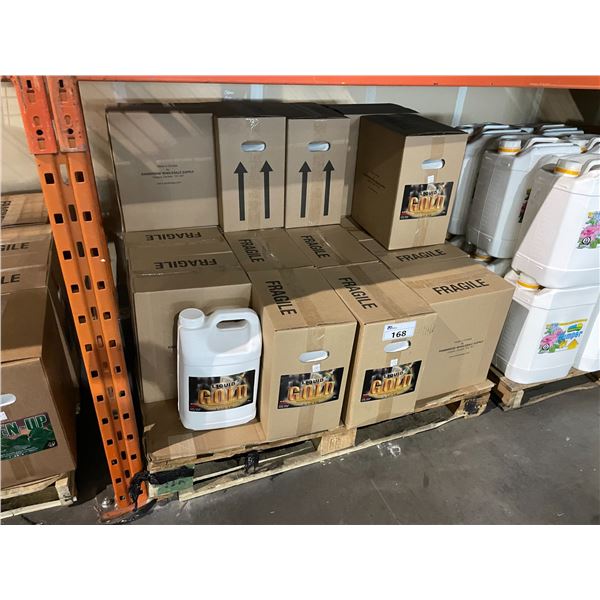 PALLET OF APPROX 18 BOXES LIQUID GOLD HYDROPONIC SPECIALTY NUTRIENT COMPONENT